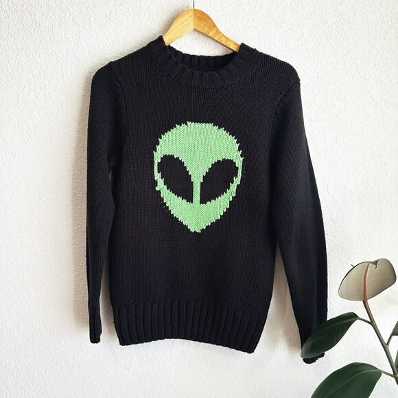 Airblaster Landform Series Knit Sweater Size XS Alien Extraterrestrial Chunky - Picture 1 of 7